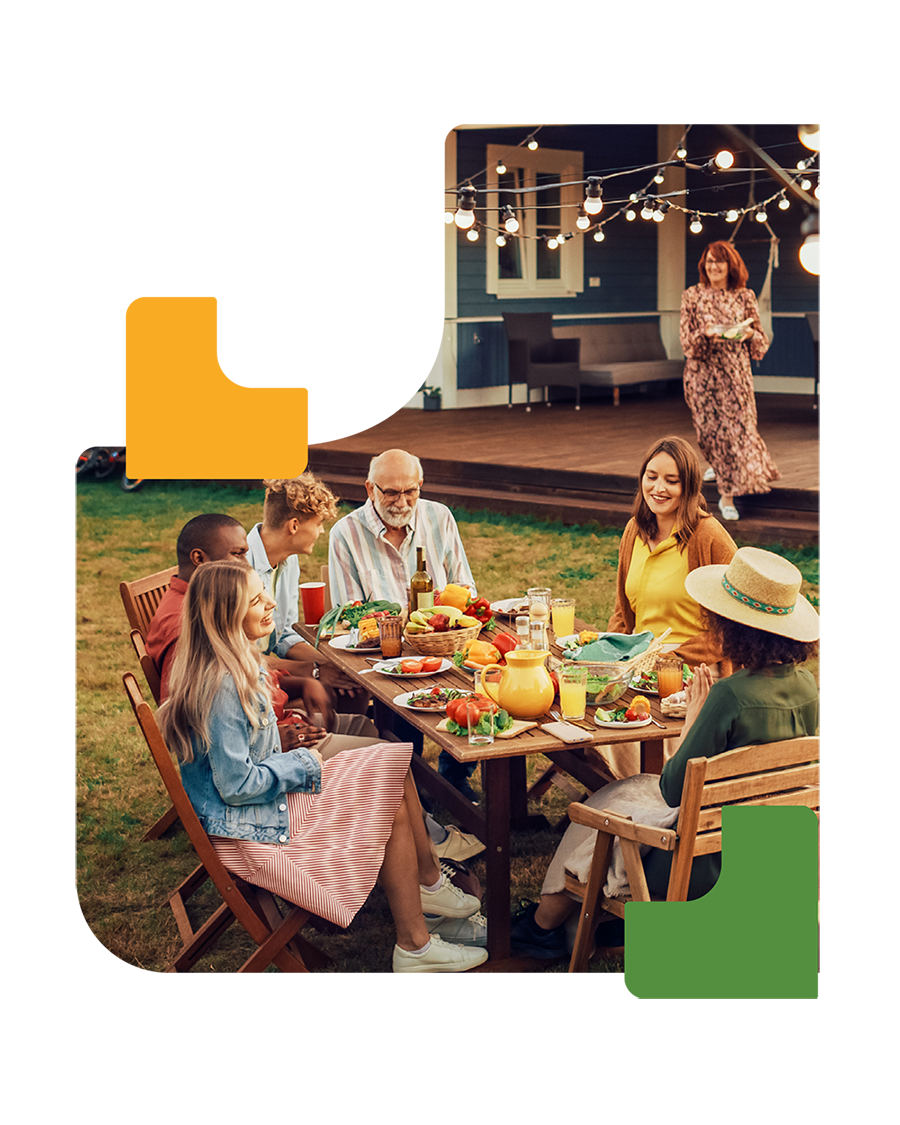 Family dinner outside