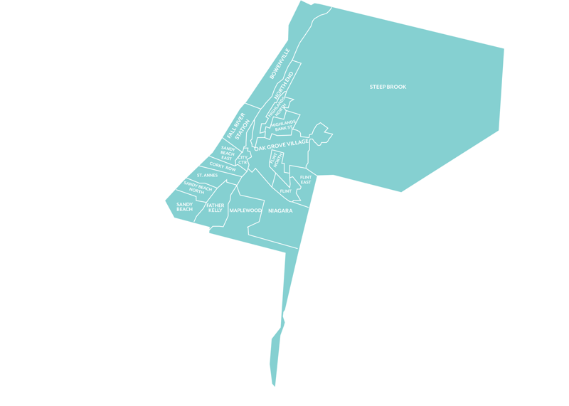 Mapa de Fall River, MA